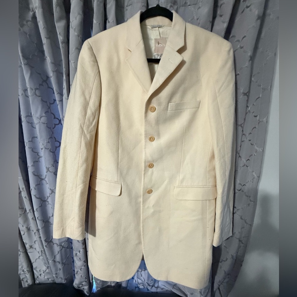 Versus Versace yellow wool pea coat blazer